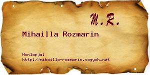 Mihailla Rozmarin névjegykártya